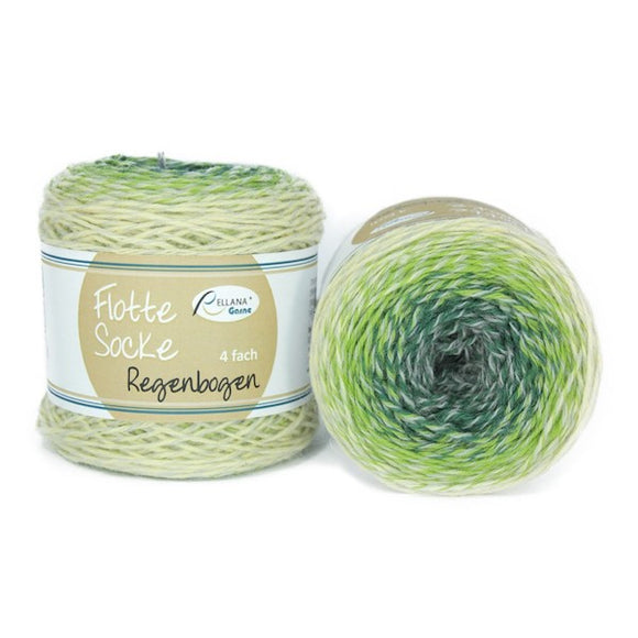 Rellana Flotte Socke Regenbogen. 4ply sock yarn. Variegated. set of 2 identical balls.