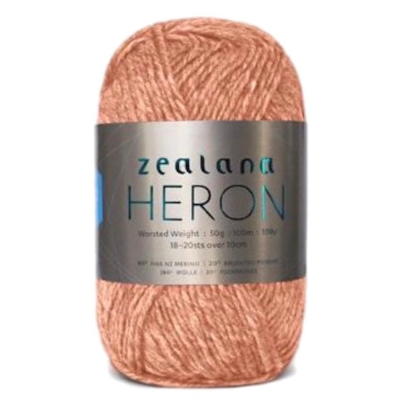 Zealana Heron Worsted 06, Coral, Possum-Merino, 10ply, 50g - I Wool Knit