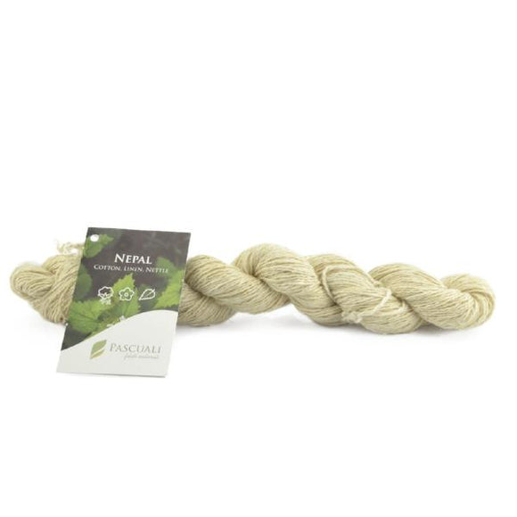 Pascuali Nepal 00 natural. Cotton, linen and nettle, 50g - I Wool Knit