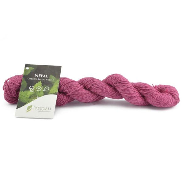 Pascuali Nepal 002 magenta. Cotton, linen and nettle, 50g - I Wool Knit