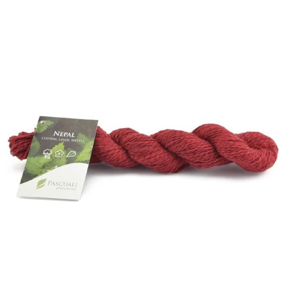 Pascuali Nepal 015 red. Cotton, linen and nettle, 50g - I Wool Knit
