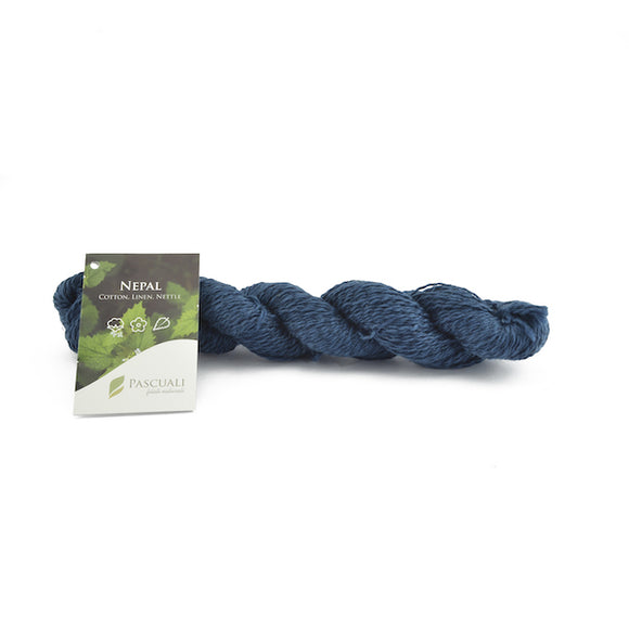 Pascuali Nepal 003 cobalt blue, cotton, linen and nettle, 50g - I Wool Knit