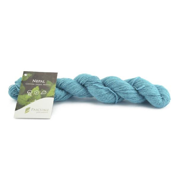Pascuali Nepal 016 turquoise. Cotton, linen and nettle, 50g - I Wool Knit