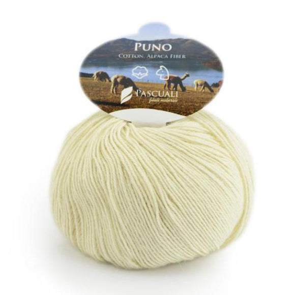 Pascuali Puno 020 birch, organic cotton & Alpaca, 4ply, 50g - I Wool Knit