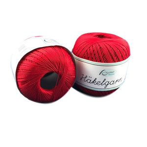 Rellana Häkelgarn 003 Red, Cotton Crochet Yarn - I Wool Knit