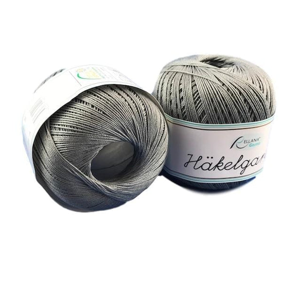 Rellana Häkelgarn 014 Light Grey, Cotton Crochet Yarn - I Wool Knit