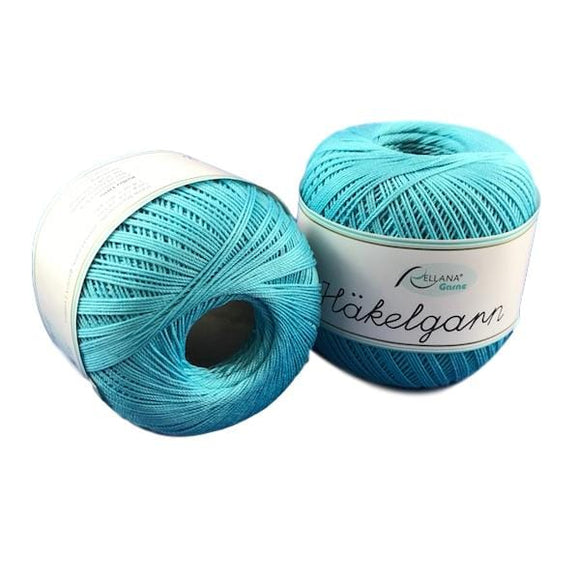 Rellana Häkelgarn 030 Turquoise, Cotton Crochet Yarn - I Wool Knit