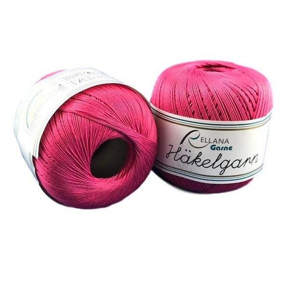Rellana Häkelgarn 034 Pink, Cotton Crochet Yarn - I Wool Knit