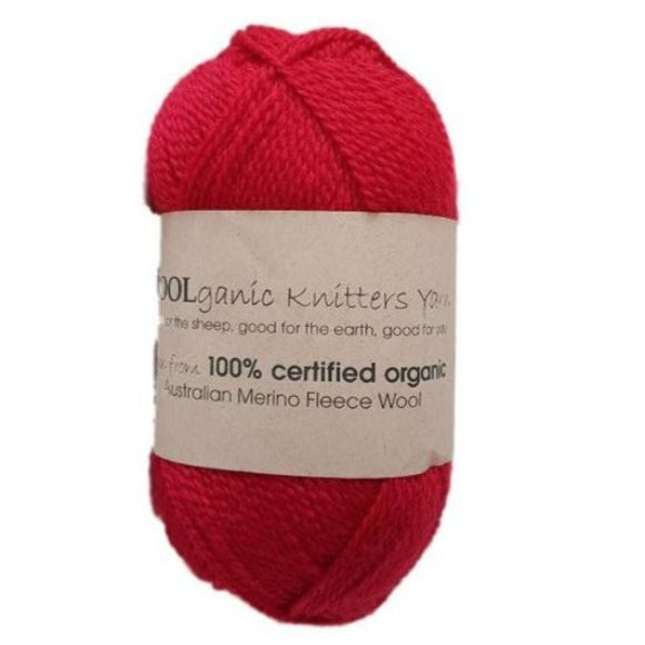 Woolganic 4ply, Chilli Pepper, 50g - I Wool Knit