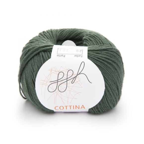 ggh Cottina 029 dark green, 100% cotton, 8ply, 50g - I Wool Knit