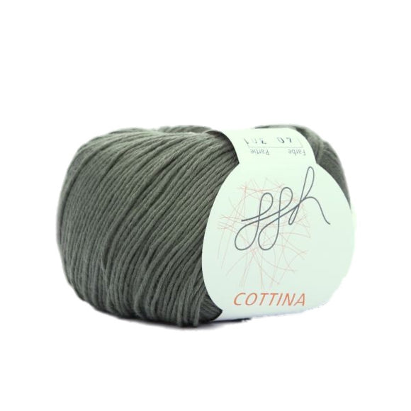 ggh Cottina 040 dark olive, 100% cotton, 8ply, 50g - I Wool Knit