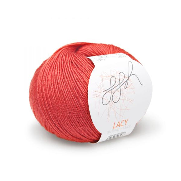 ggh Lacy 027 mars red, Merino and silk knitting yarn, 25g - I Wool Knit