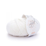 ggh Lacy 001 ecru (wool white), Merino and silk knitting yarn, 25g - I Wool Knit