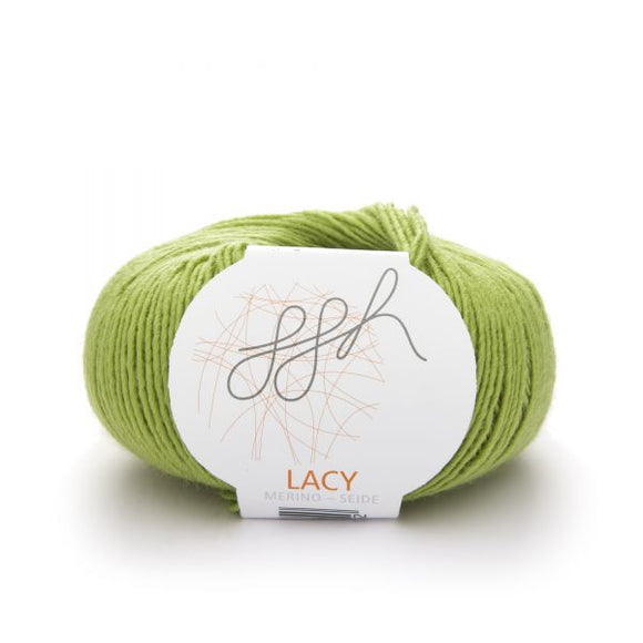 ggh Lacy 006 apple green, Merino and silk knitting yarn, 25g - I Wool Knit