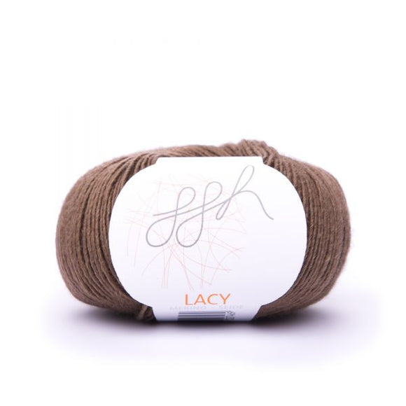 ggh Lacy 018 brown, Merino and silk knitting yarn, 25g - I Wool Knit