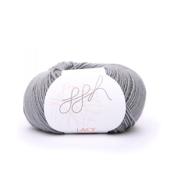 ggh Lacy 020 grey, Merino and silk knitting yarn, 25g - I Wool Knit