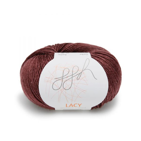 ggh Lacy 023 eggplant, Merino and silk knitting yarn, 25g - I Wool Knit