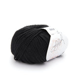 ggh Linova 001, black, cotton-linen knitting yarn, 50g - I Wool Knit
