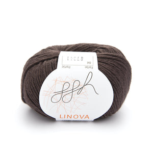 ggh Linova 004, chocolate, cotton-linen knitting yarn, 50g - I Wool Knit