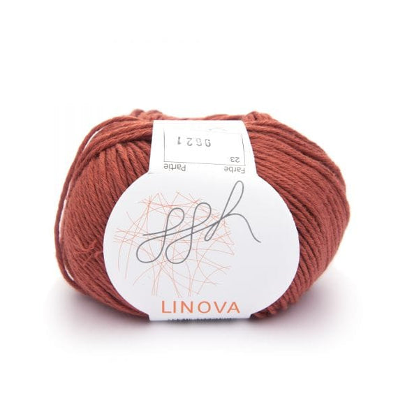 ggh Linova 023, burnt ocher, cotton-linen knitting yarn, 50g - I Wool Knit