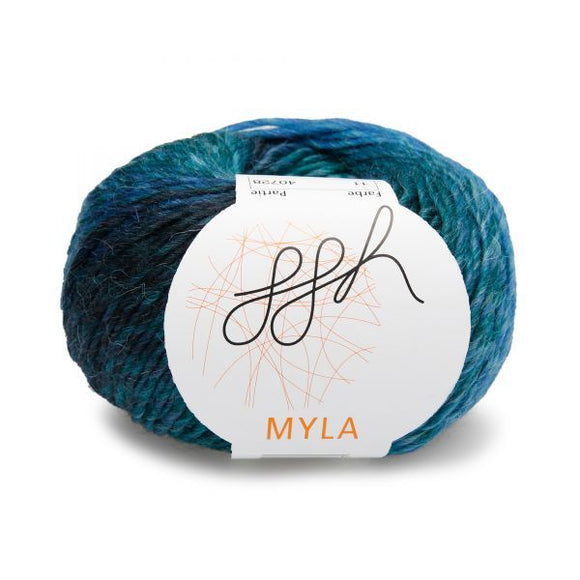 ggh Myla 011, green-blue, wool-alpaca blend, 10ply, 50g - I Wool Knit