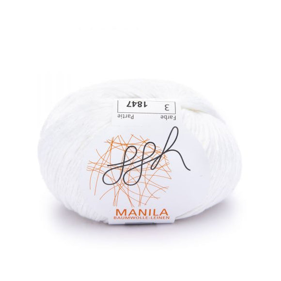 ggh Manila 003, white, Cotton, Linen & Viscose blend, 50g, - I Wool Knit