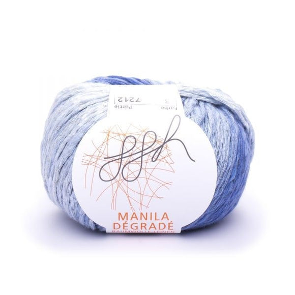 ggh Manila Dégradé 003, Jeans-Light Blue, Cotton, Linen & Viscose blend, 50g, - I Wool Knit