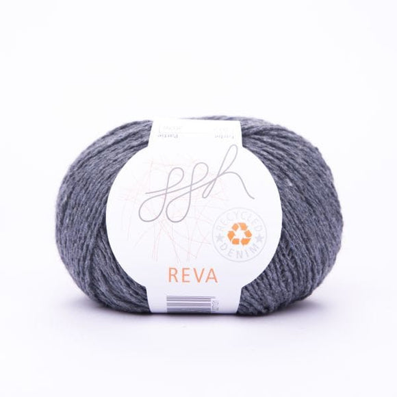 ggh Reva 012 Slate, Recycled Denim Cotton Yarn, 50g - I Wool Knit