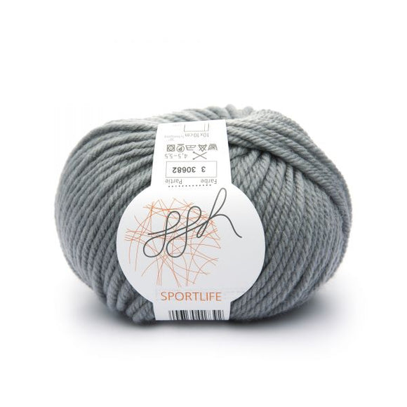 ggh Sportlife 003 steel grey, superwash wool, 10ply, 50g - I Wool Knit