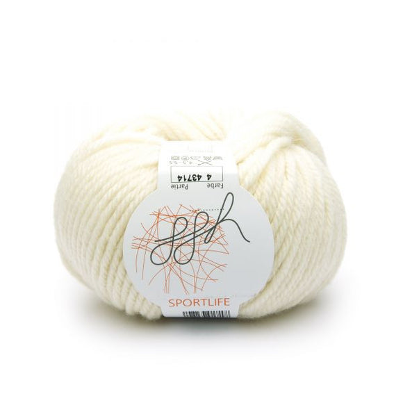 ggh Sportlife 004 ecru (wool-white), superwash wool, 50g - I Wool Knit