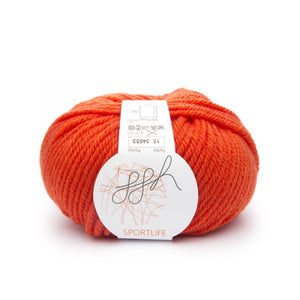 ggh Sportlife 015 flaming orange, superwash wool, 10ply, 50g - I Wool Knit