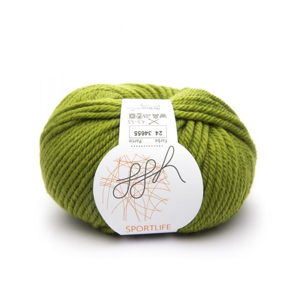 ggh Sportlife 024 moss green, superwash wool, 10ply, 50g - I Wool Knit