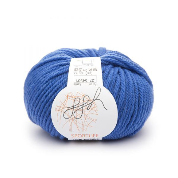ggh Sportlife 027 sapphire blue, superwash wool, 10ply, 50g - I Wool Knit