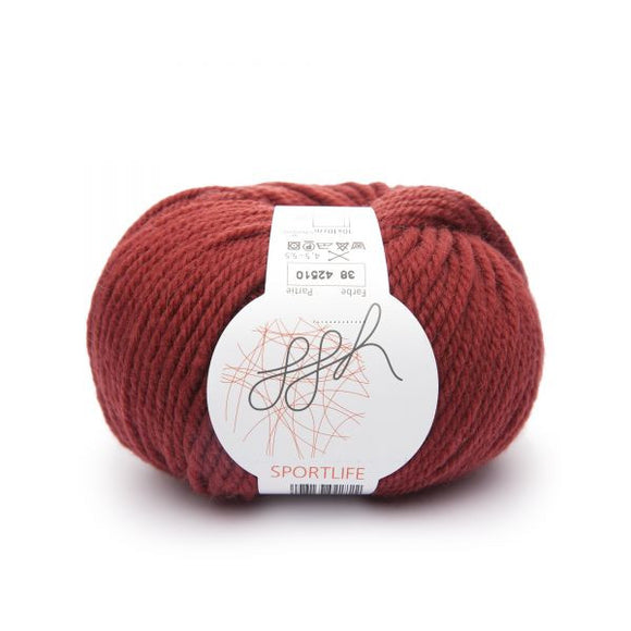 ggh Sportlife 038 rust red, superwash wool, 10ply, 50g - I Wool Knit