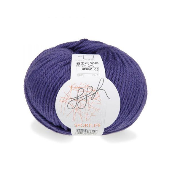 ggh Sportlife 050 purple, superwash wool, 10ply, 50g - I Wool Knit
