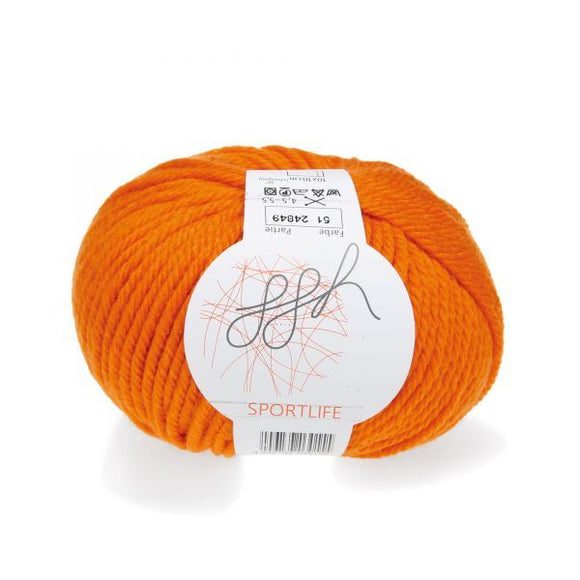 ggh Sportlife 051 pumpkin, superwash wool, 10ply, 50g - I Wool Knit