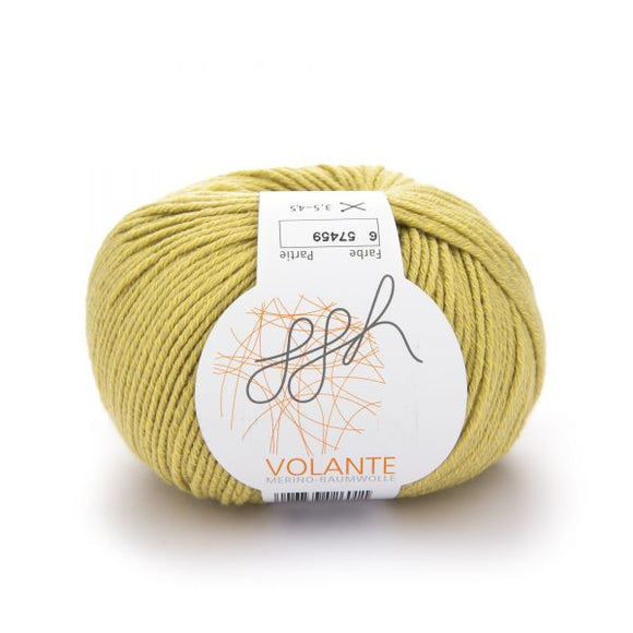 ggh Volante 006 straw yellow, Merino with cotton, 50g - I Wool Knit