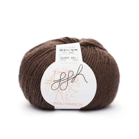 ggh Wollywasch 129, chocolate, 8ply, 50g - I Wool Knit